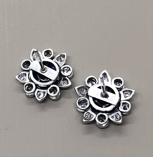 Deco Sapphire and Diamond Earrings