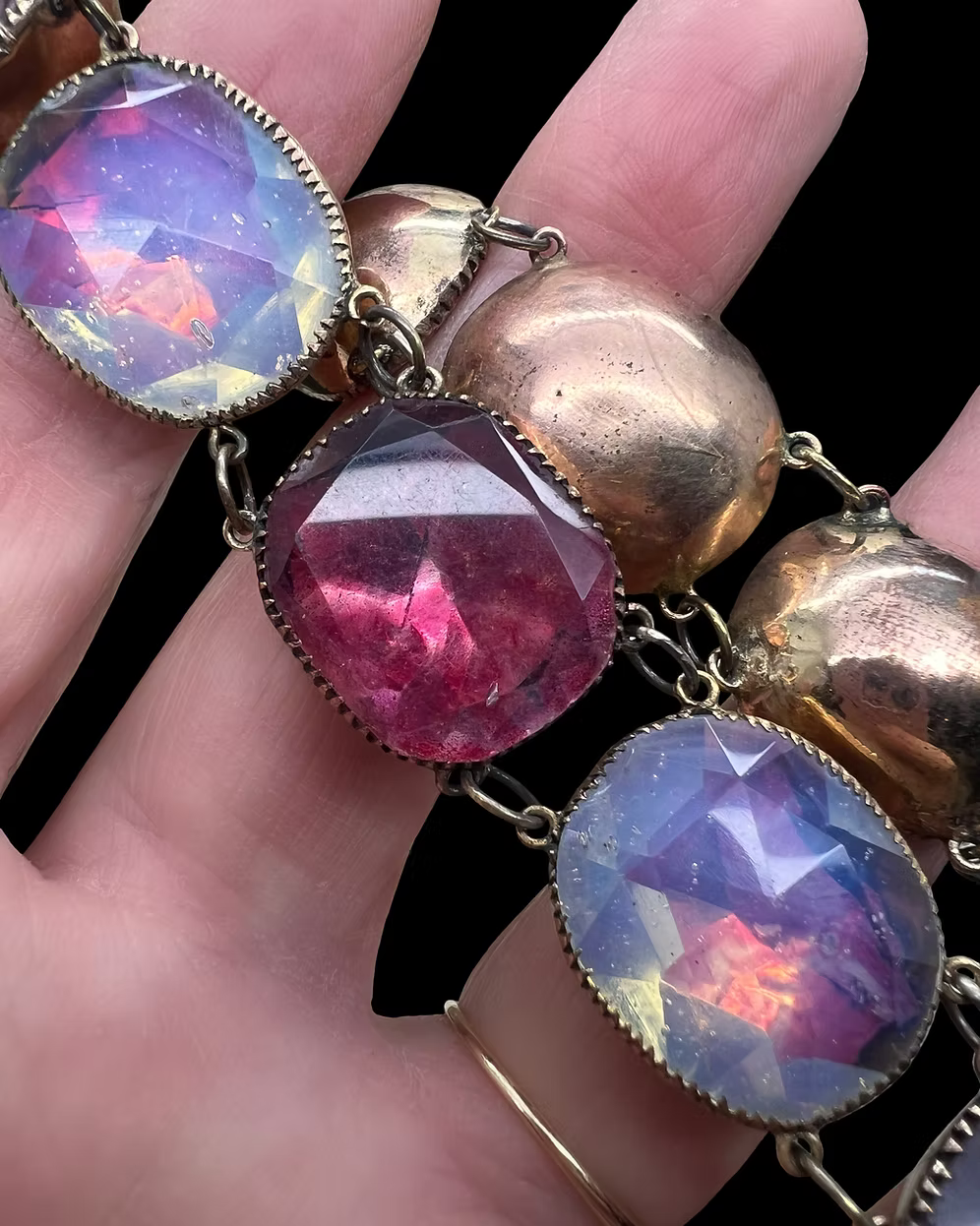 Queen Anne Opaline and Pink Paste Choker