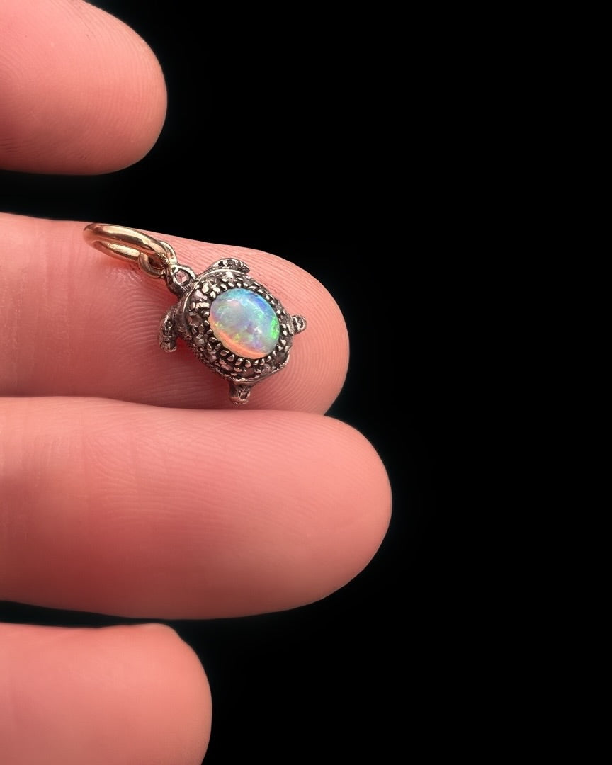 Opal and Diamond Tortoise Pendant