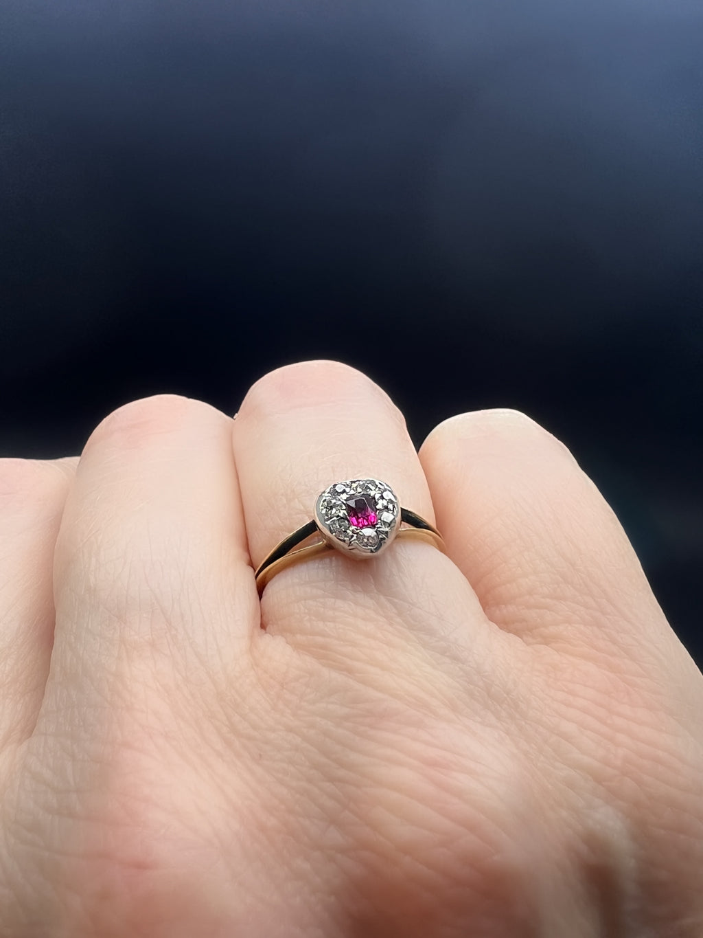 Ruby and diamond locket ring