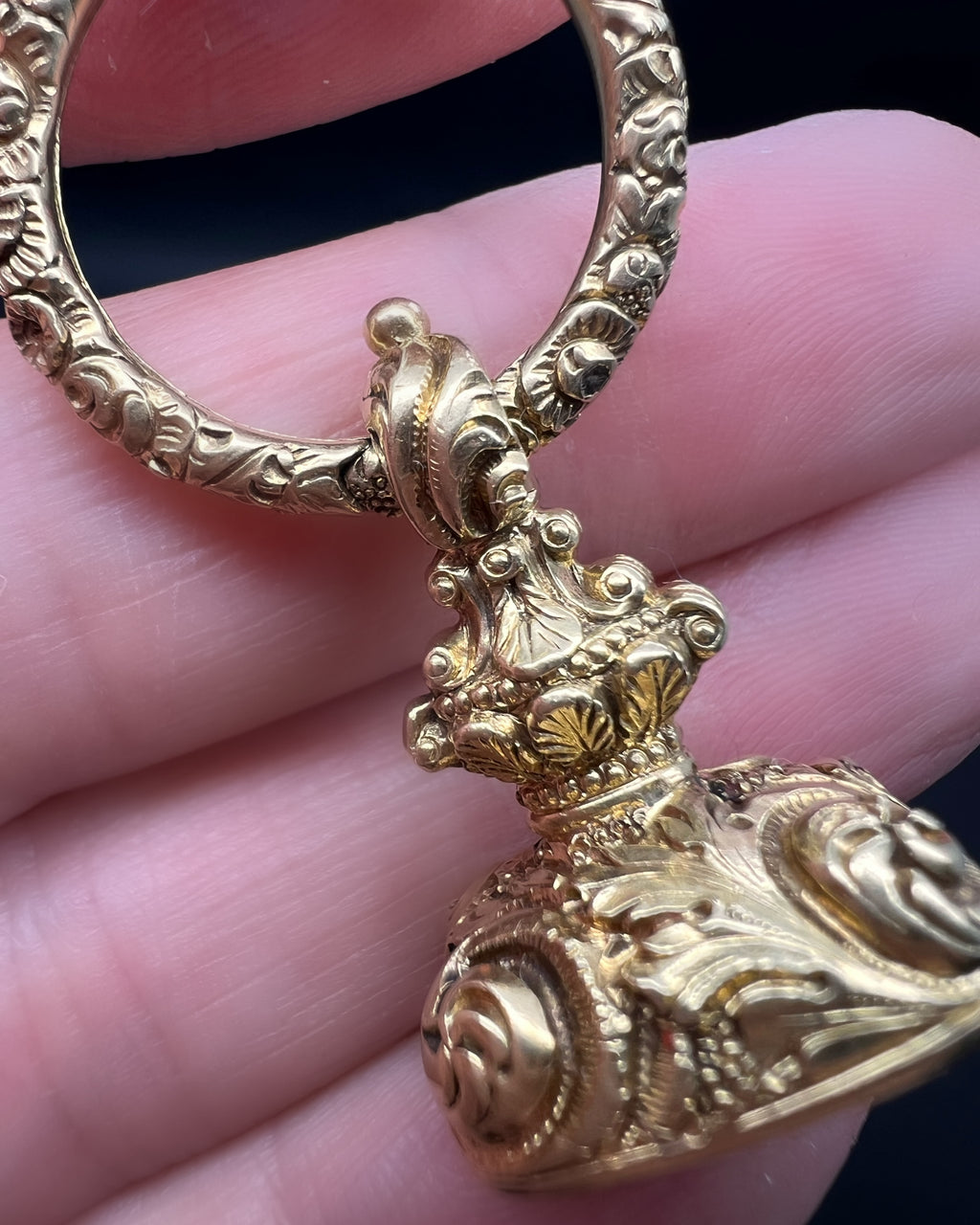 Georgian amethyst Lion Seal and Split Ring