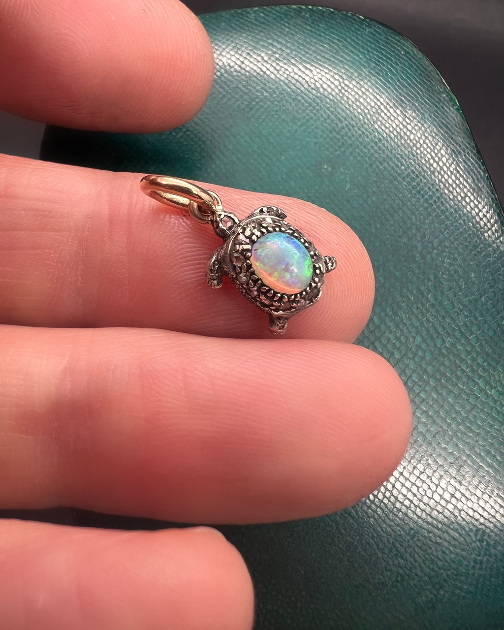 Opal and Diamond Tortoise Pendant