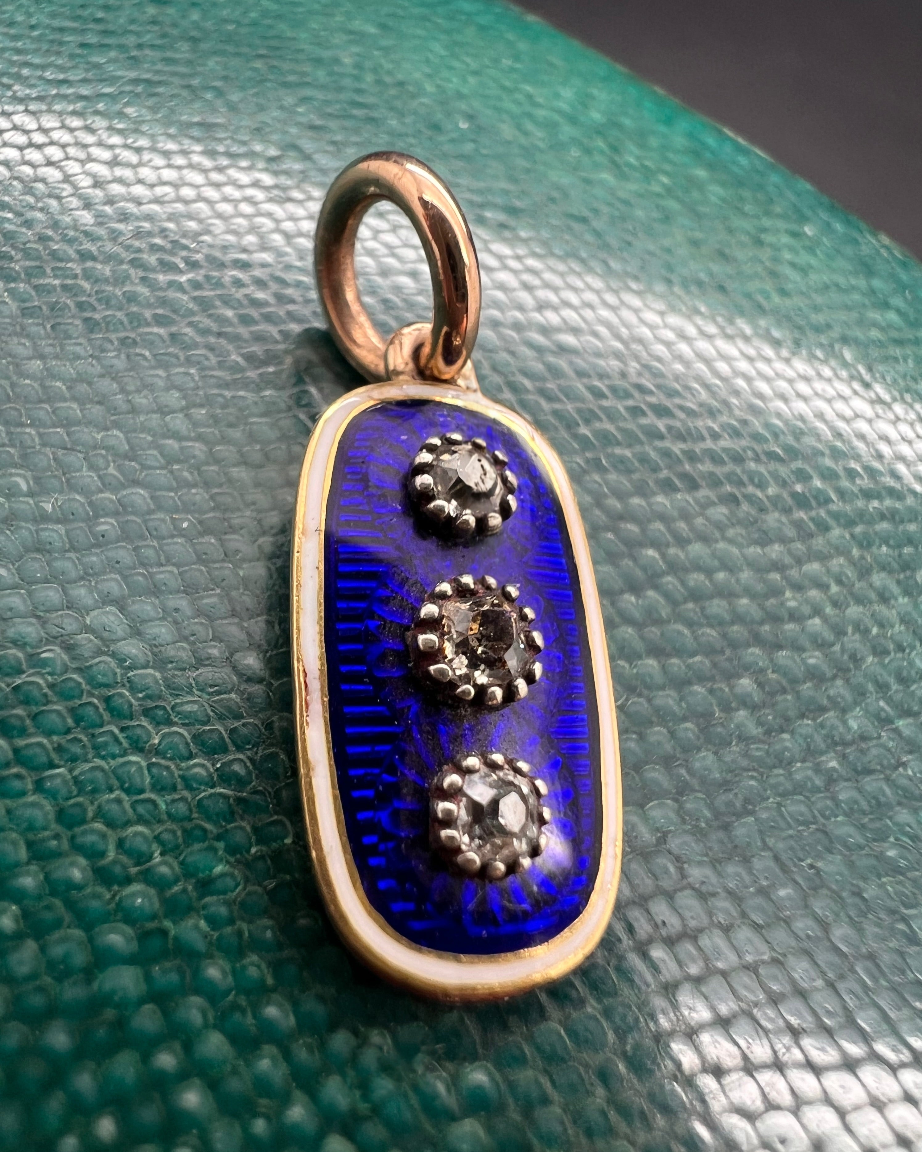 Enamel and Diamond Trilogy Pendant