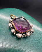 Victorian Amethyst and Diamond Foiled Pendant