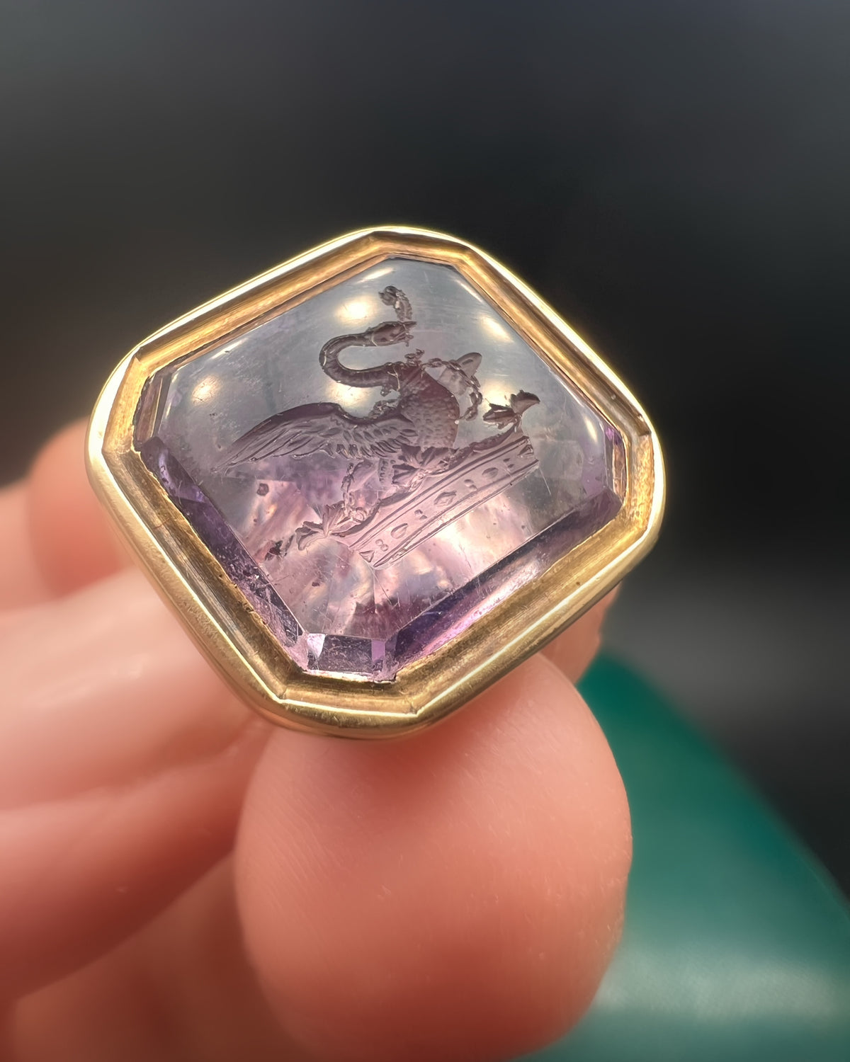 Amethyst Swan Fob