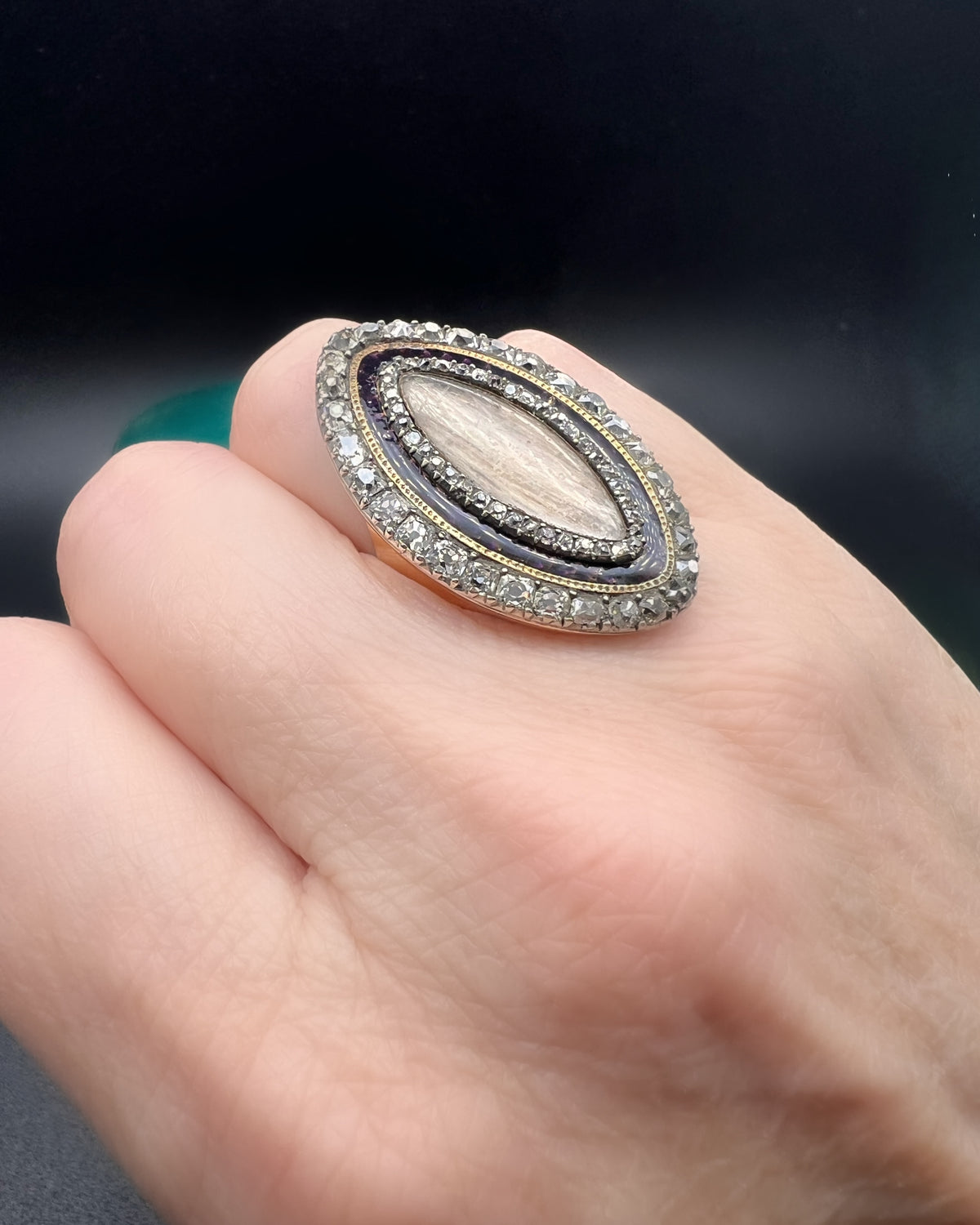 Georgian Diamond Navette Ring