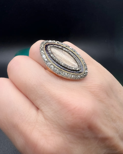 Georgian Diamond Navette Ring