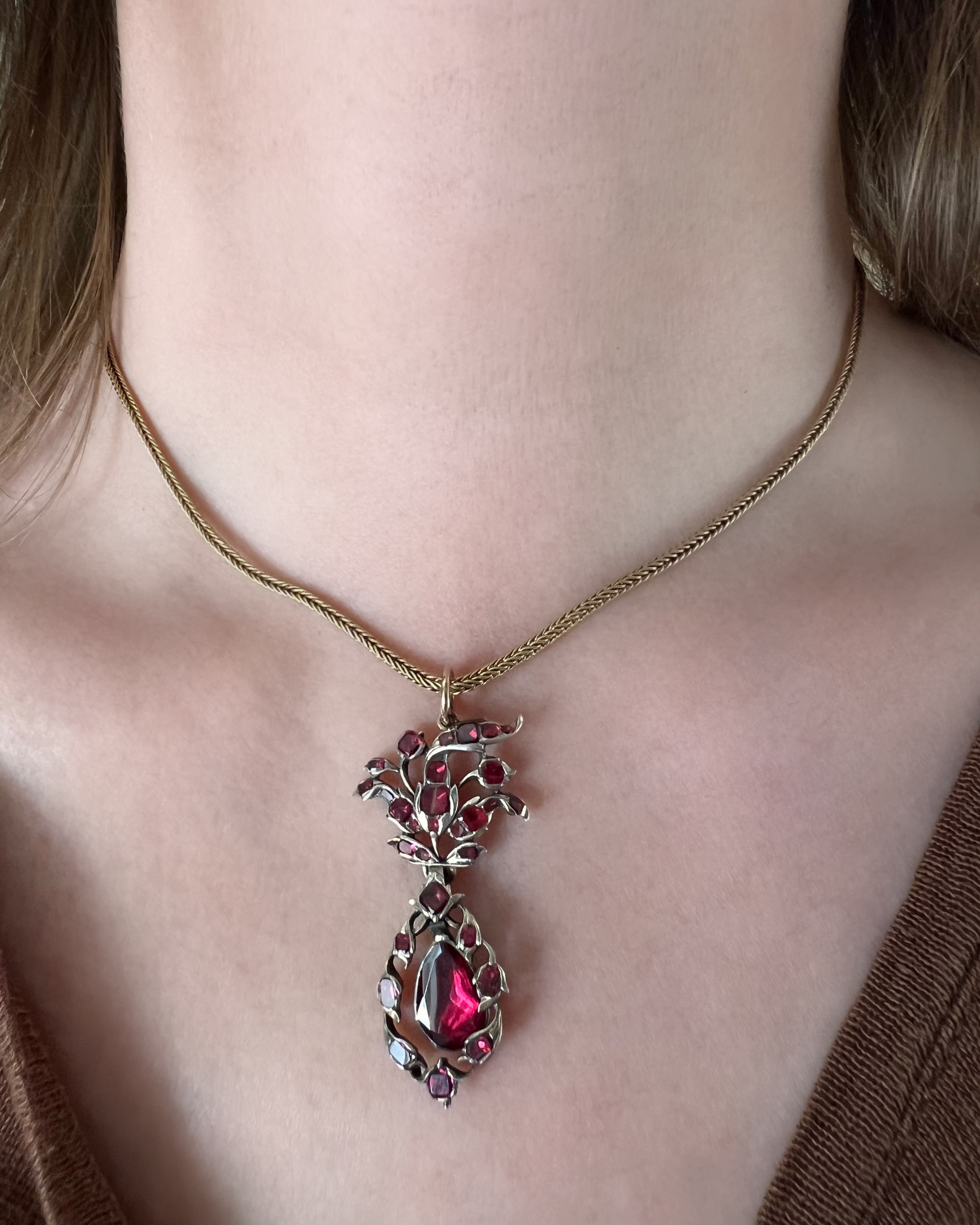 Garnet Rococo Pendant