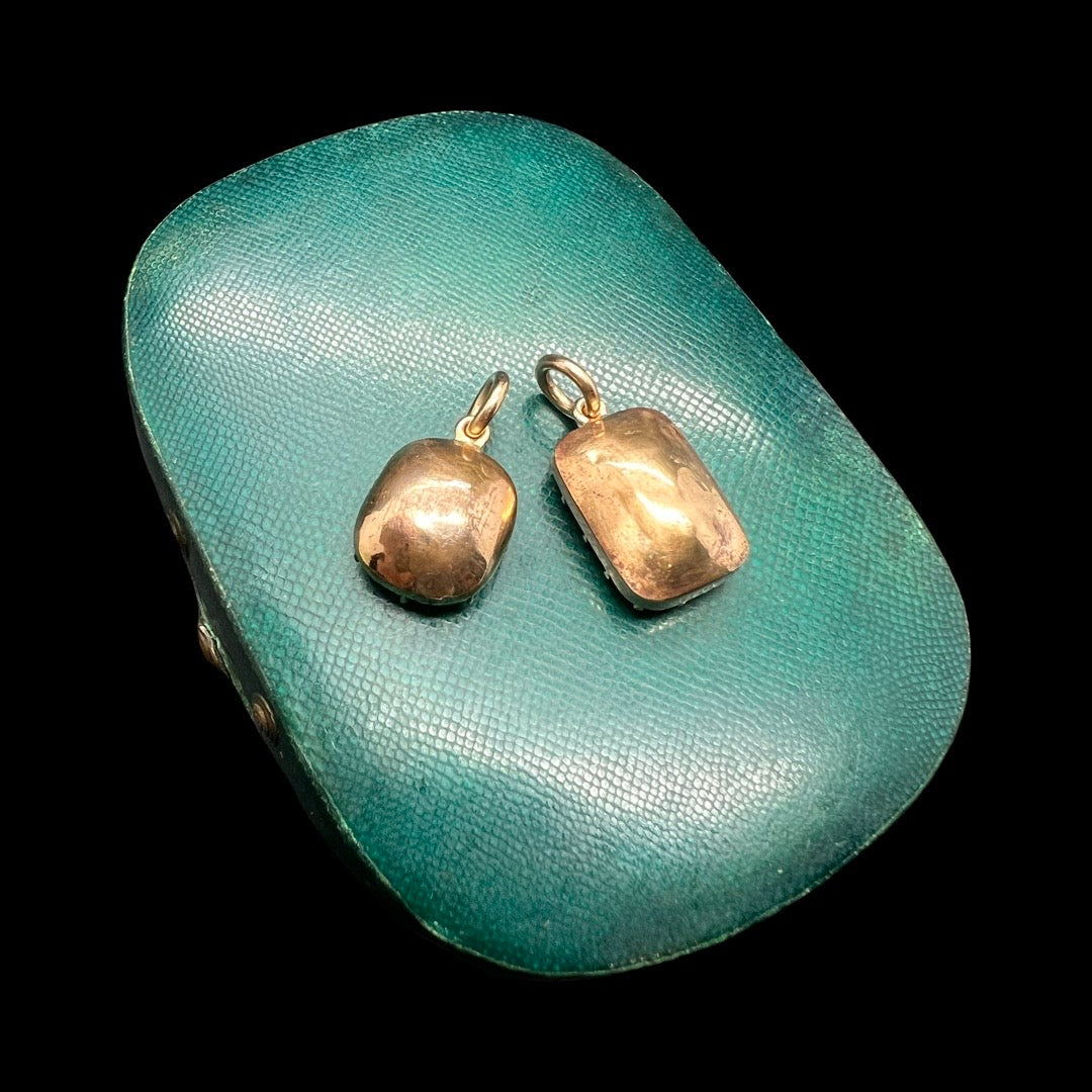Pair of Foiled Georgian Paste Drops