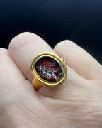 Garnet Intaglio Ring
