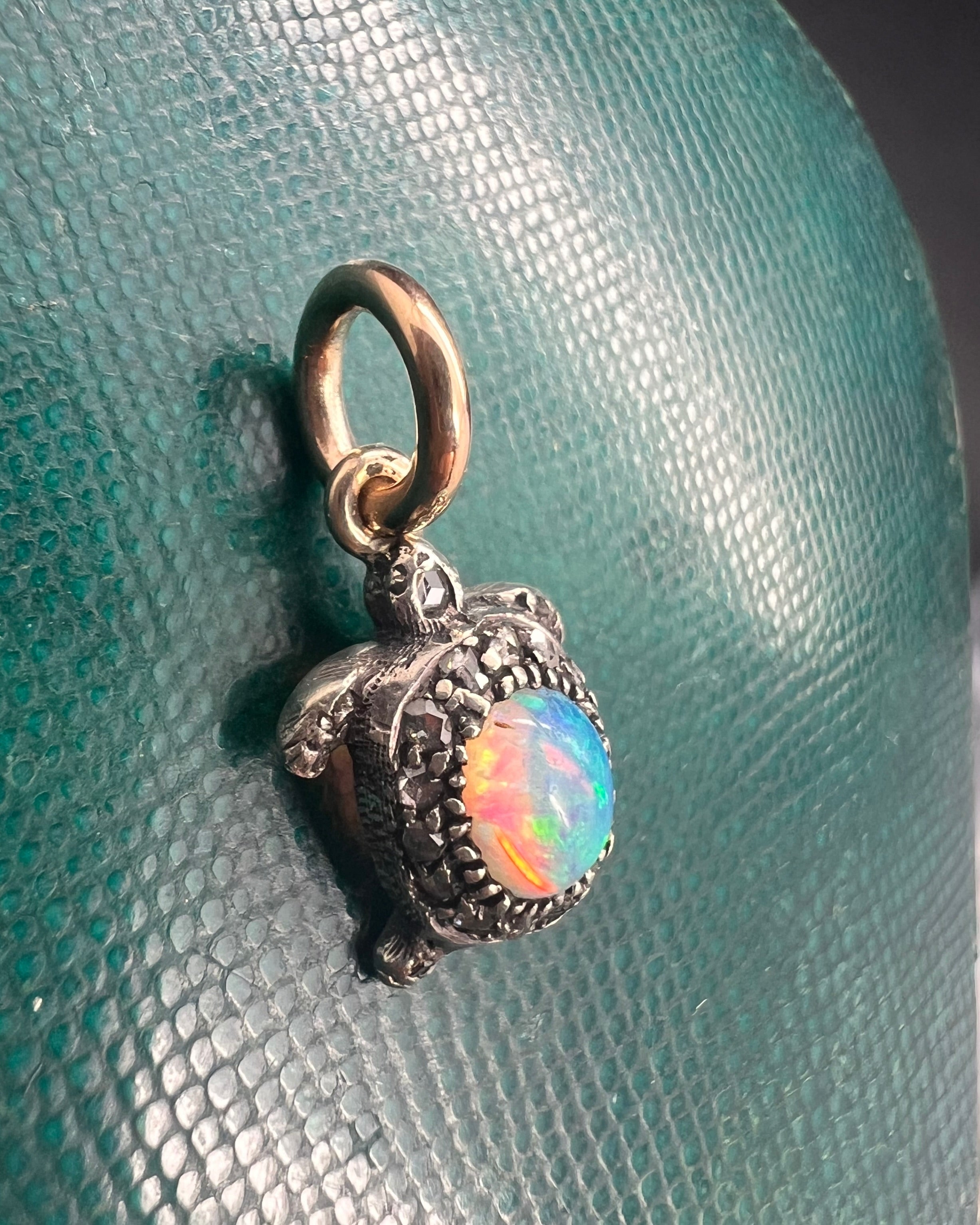Opal and Diamond Tortoise Pendant