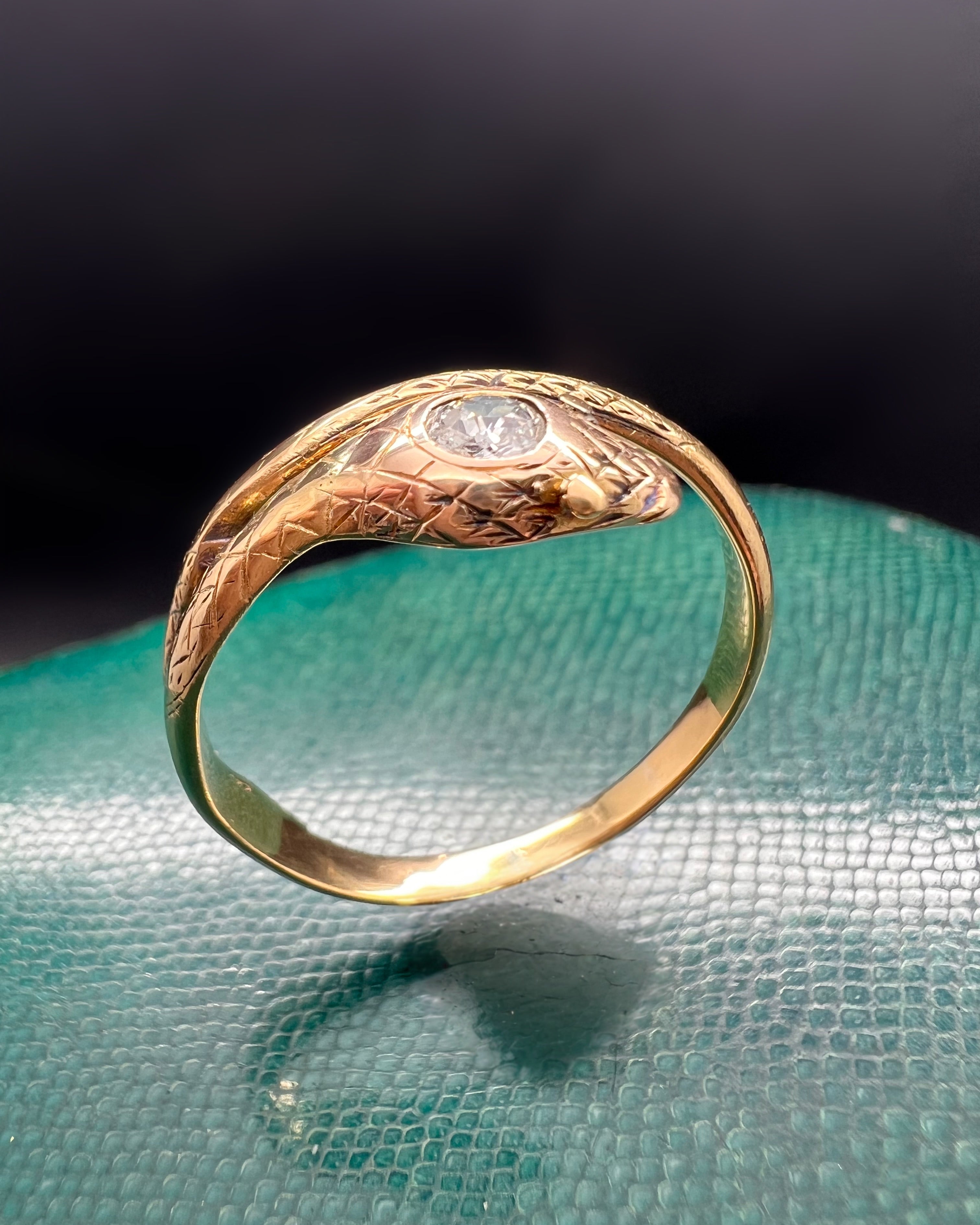 Late Georgian Diamond Snake Ring
