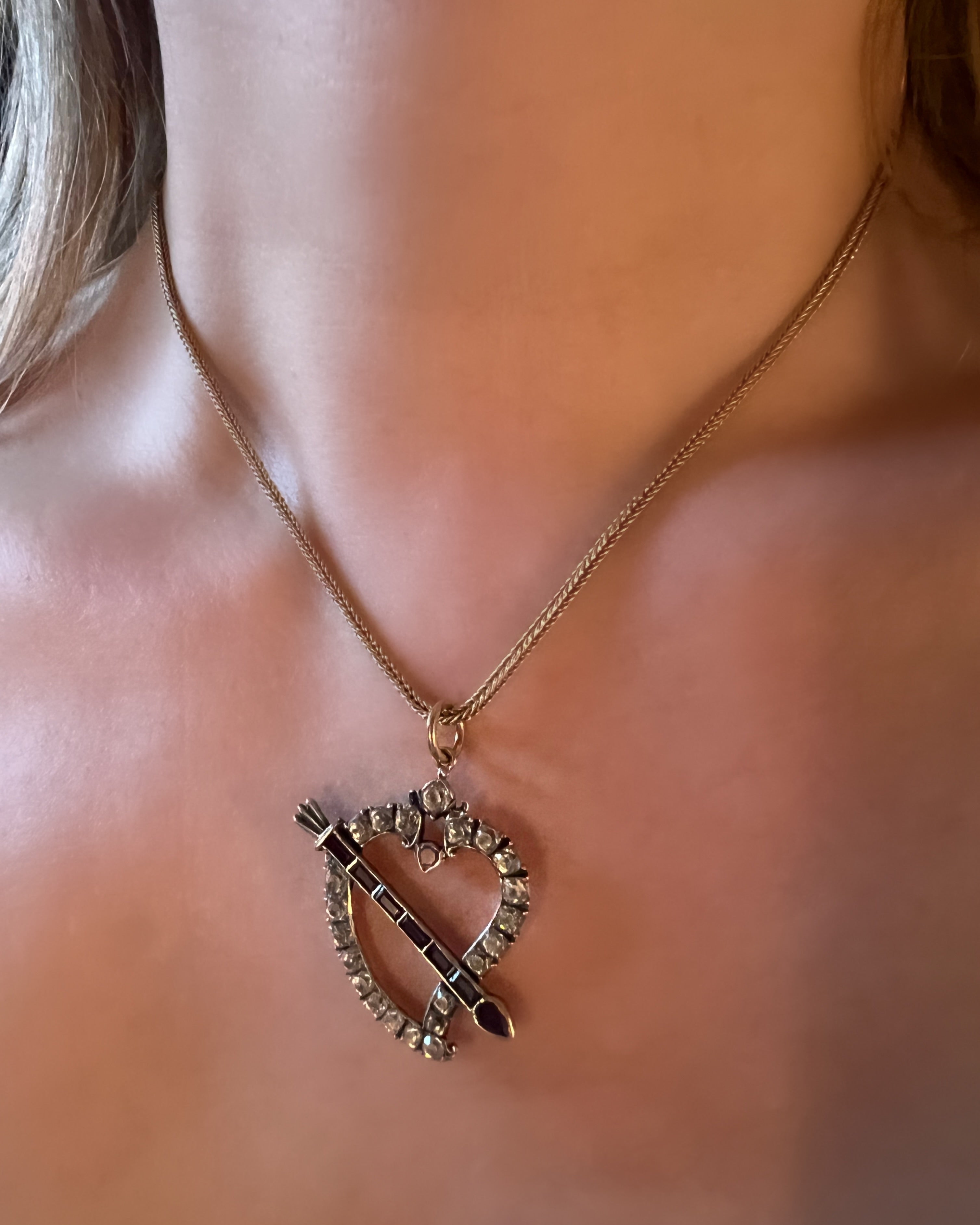 Georgian Arrow through the Heart pendant