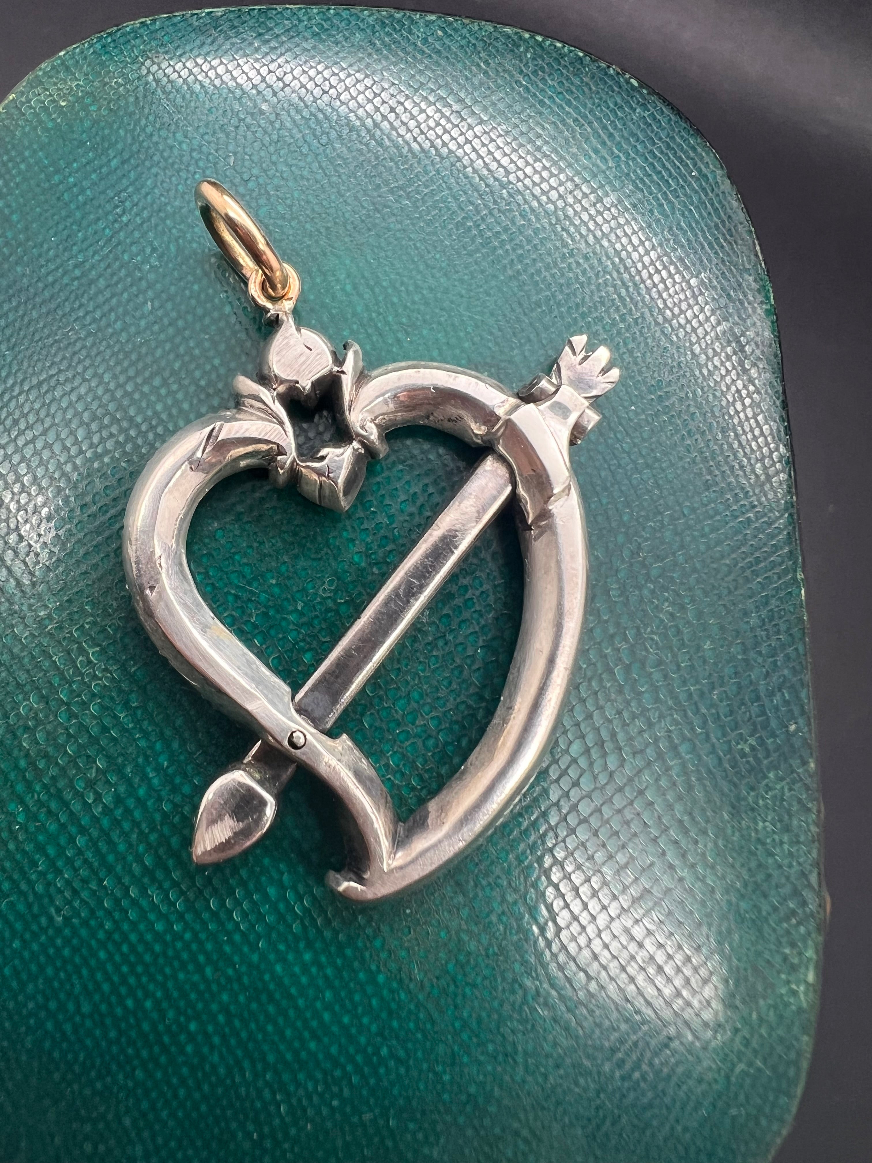 Georgian Arrow through the Heart pendant