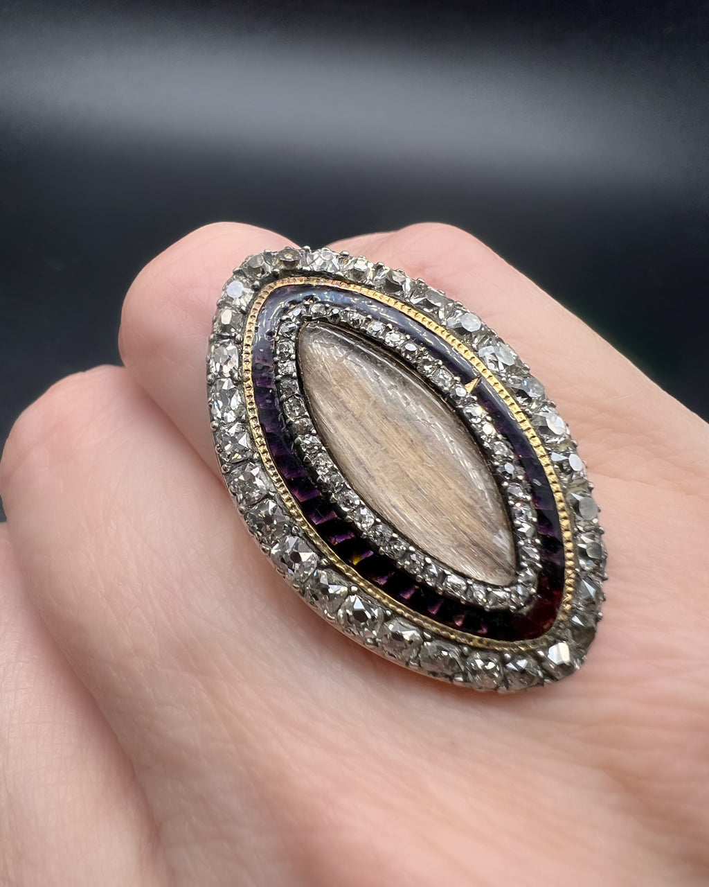 Georgian Diamond Navette Ring