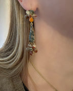 Georgian Agate Pansy Single Earring