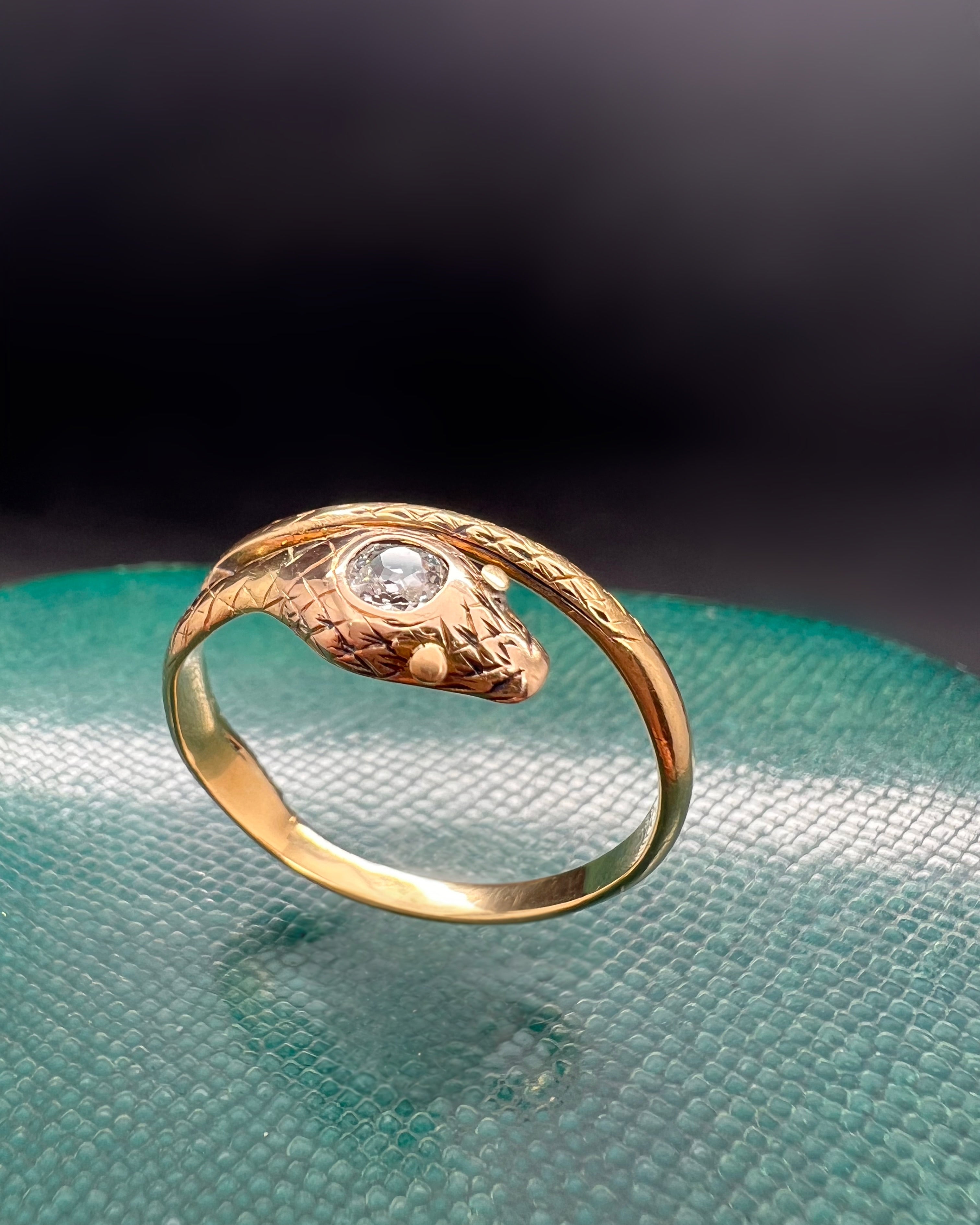 Late Georgian Diamond Snake Ring