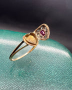 Ruby and diamond locket ring
