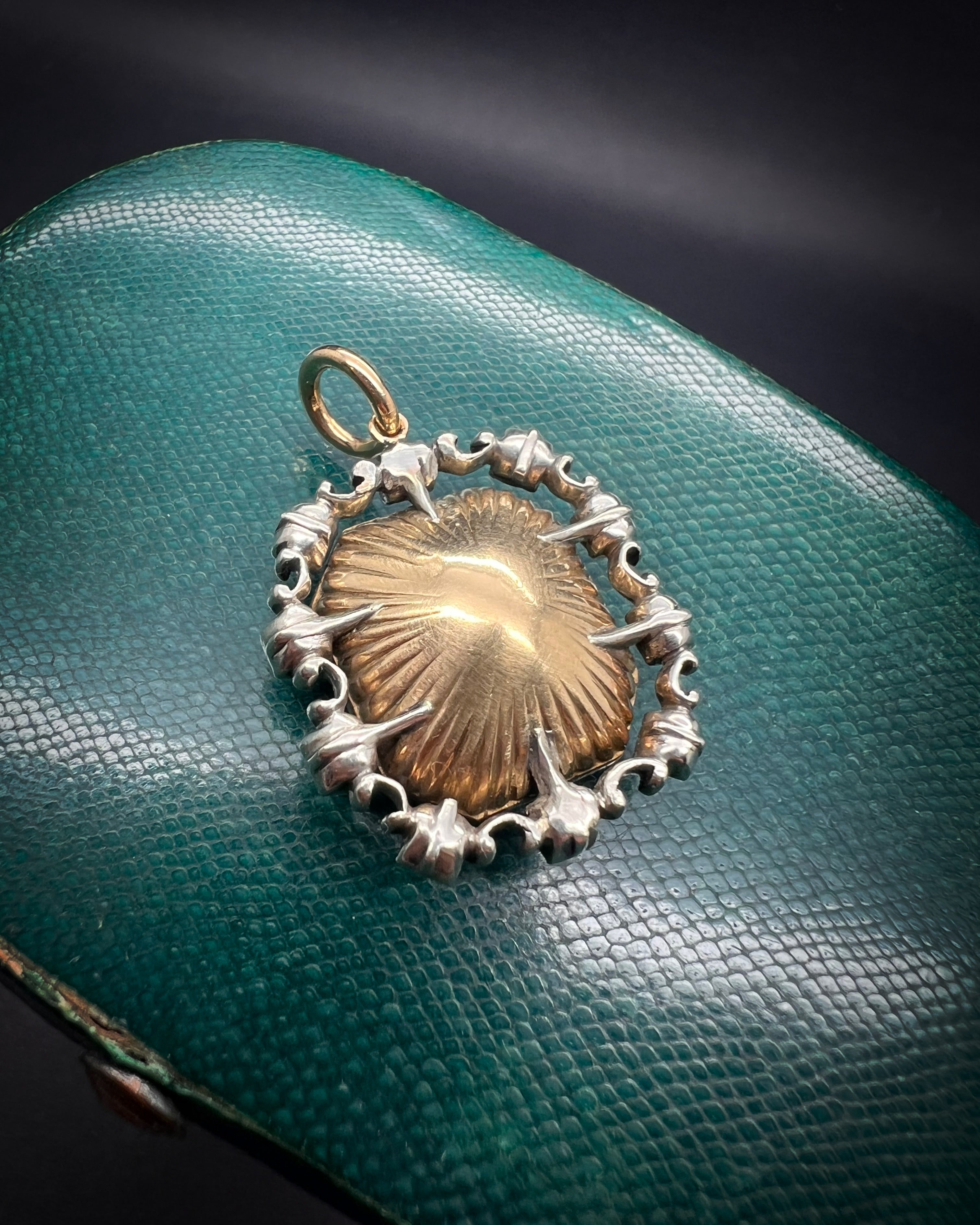 Victorian Amethyst and Diamond Foiled Pendant