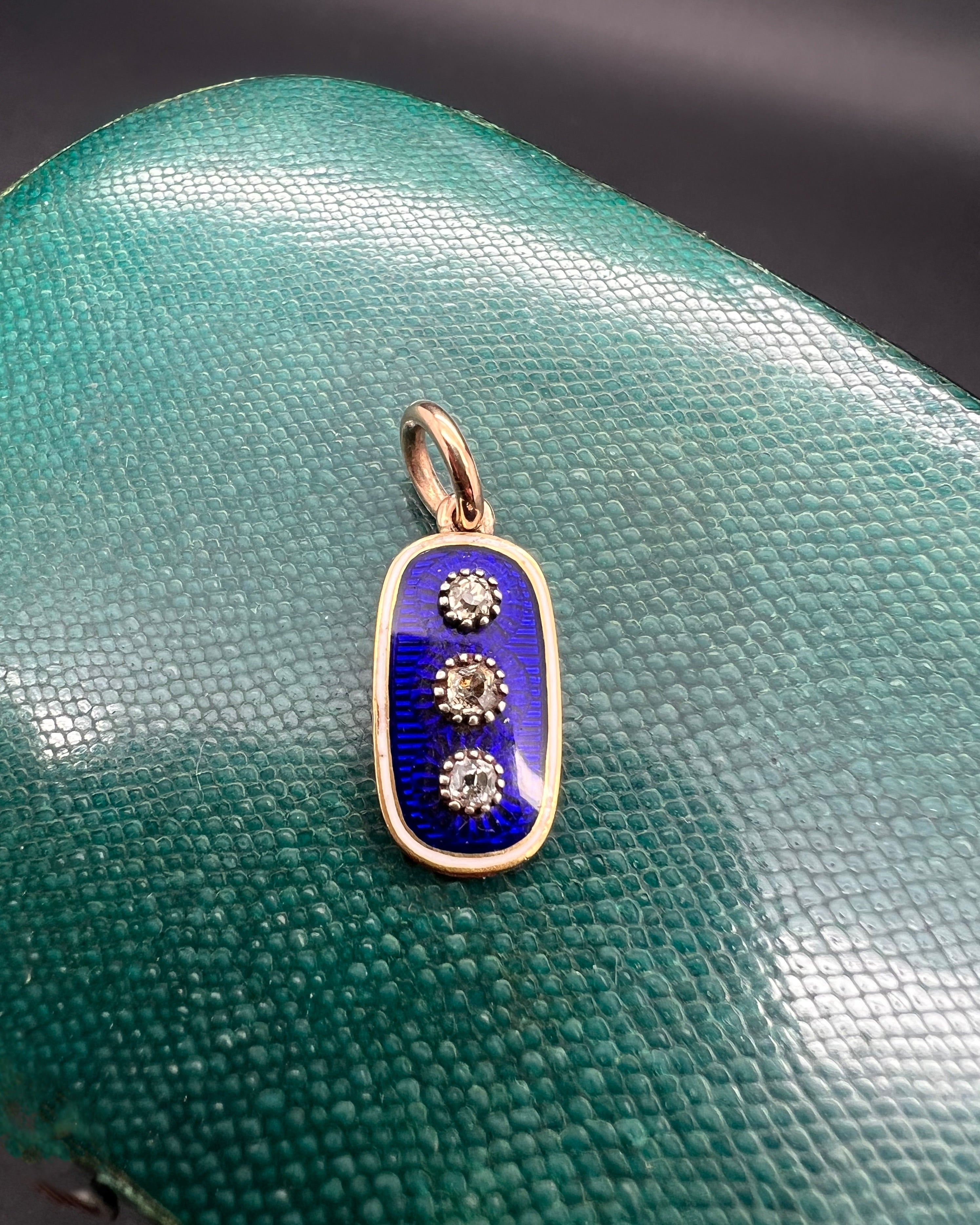 Enamel and Diamond Trilogy Pendant