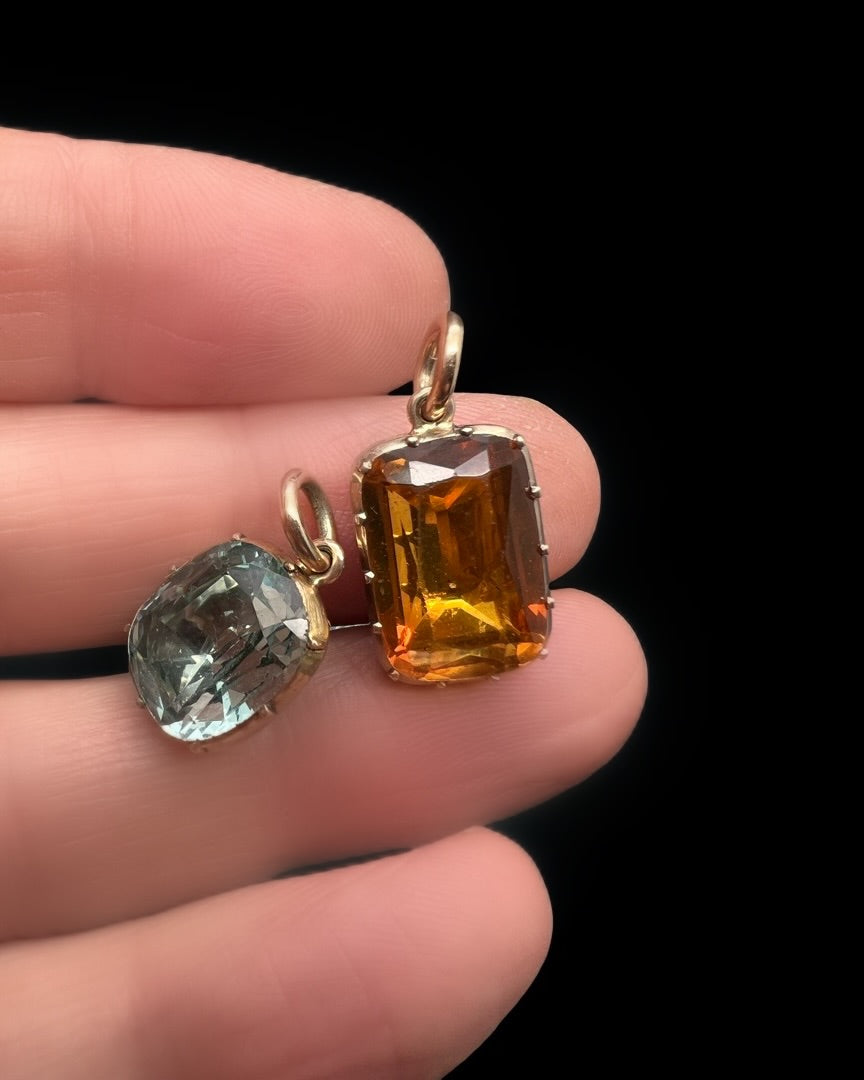 Pair of Foiled Georgian Paste Drops
