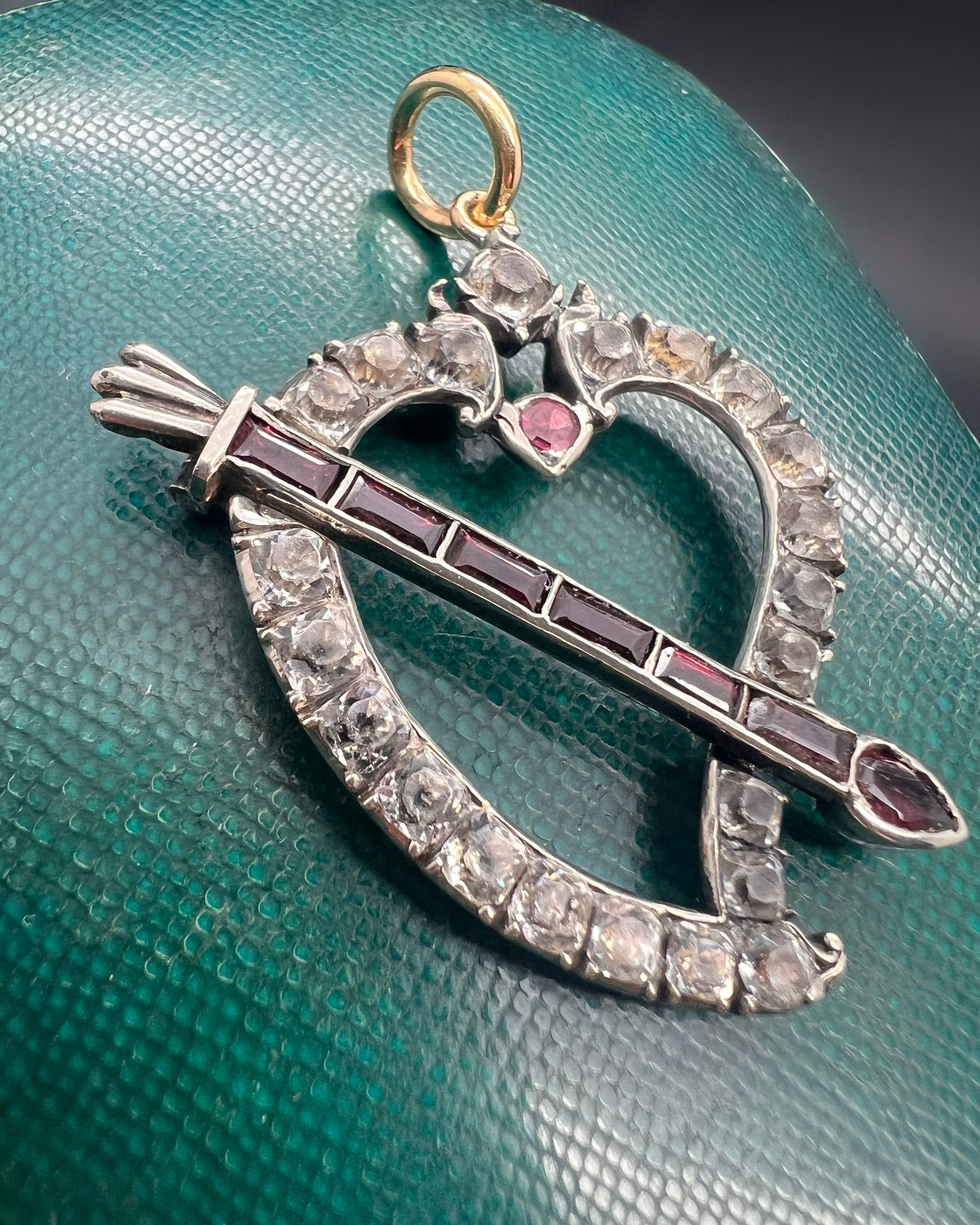 Georgian Arrow through the Heart pendant