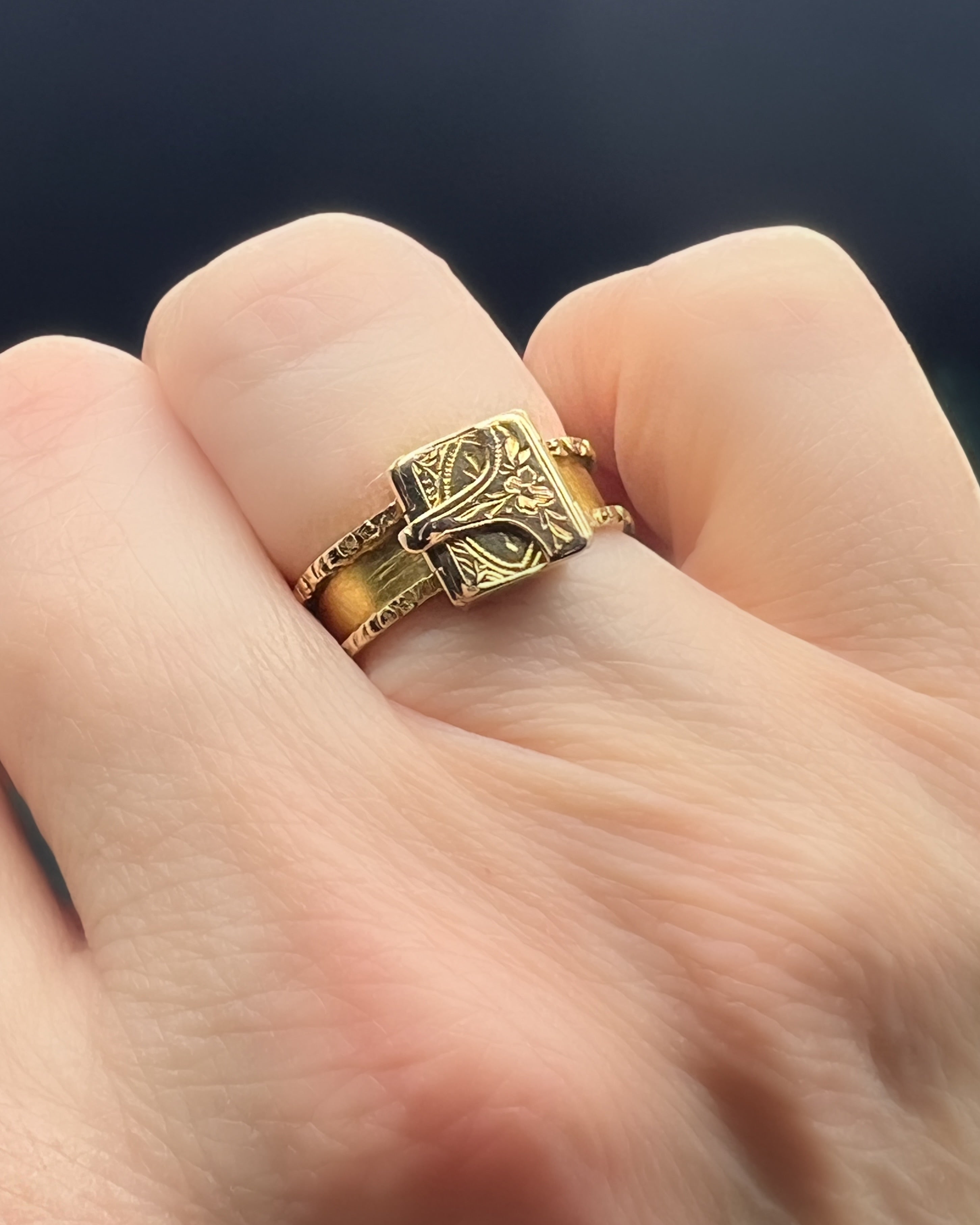 Victorian Envelope Locket Mourning Ring
