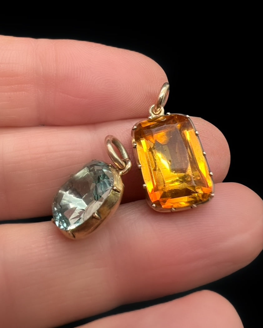 Pair of Foiled Georgian Paste Drops