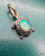 Opal and Diamond Tortoise Pendant