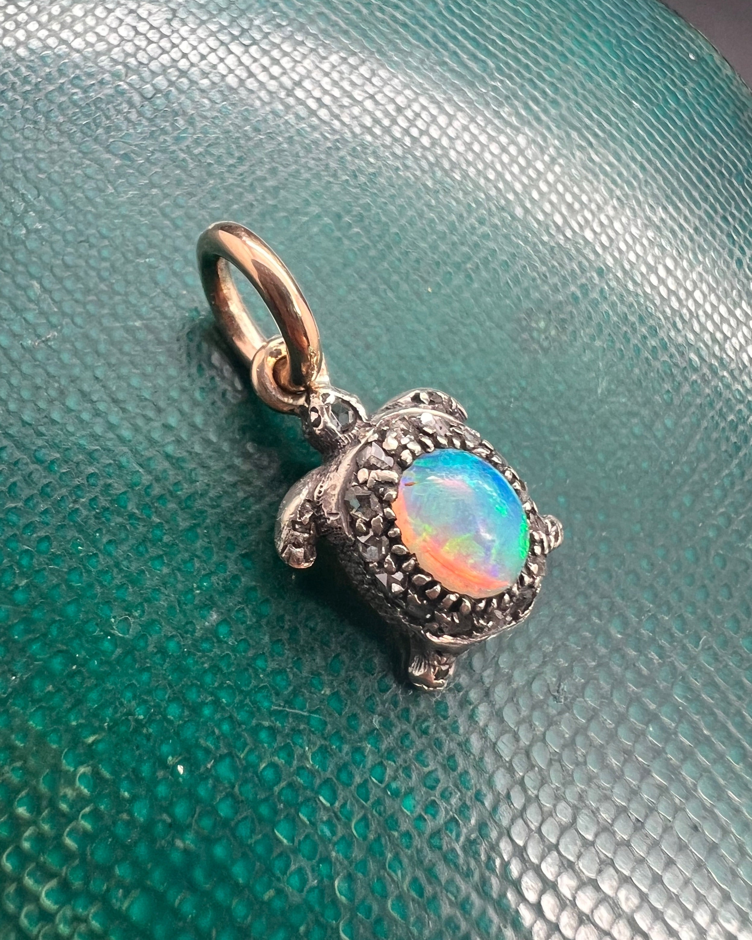 Opal and Diamond Tortoise Pendant
