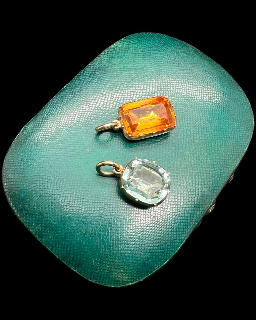 Pair of Foiled Georgian Paste Drops
