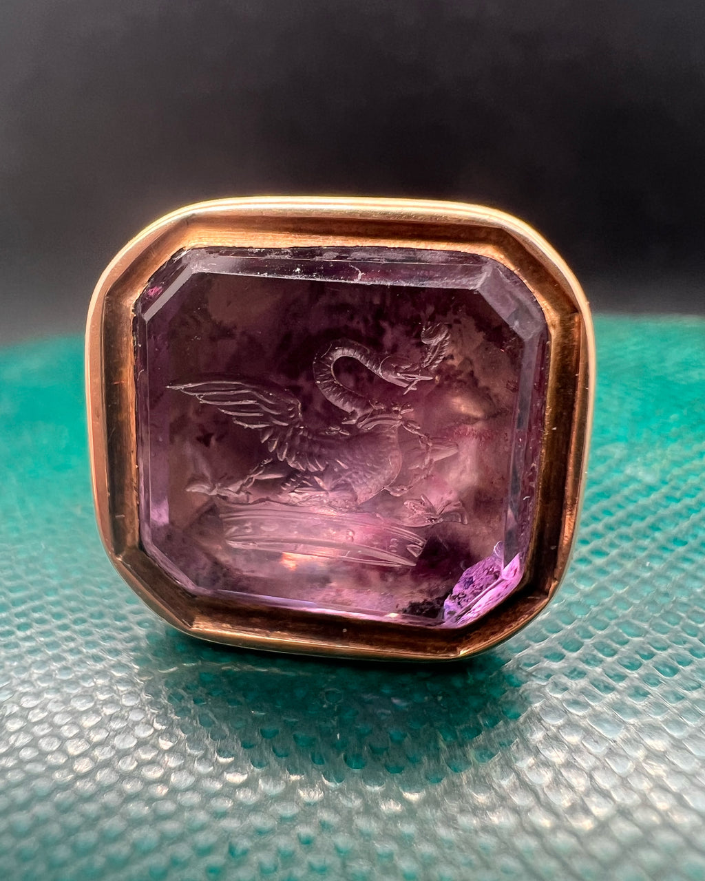 Amethyst Swan Fob