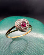 Ruby and diamond locket ring