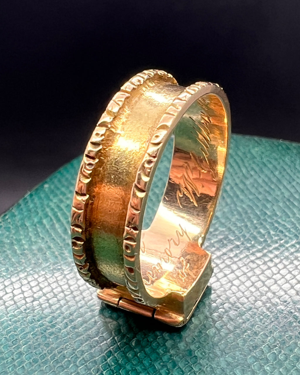 Victorian Envelope Locket Mourning Ring