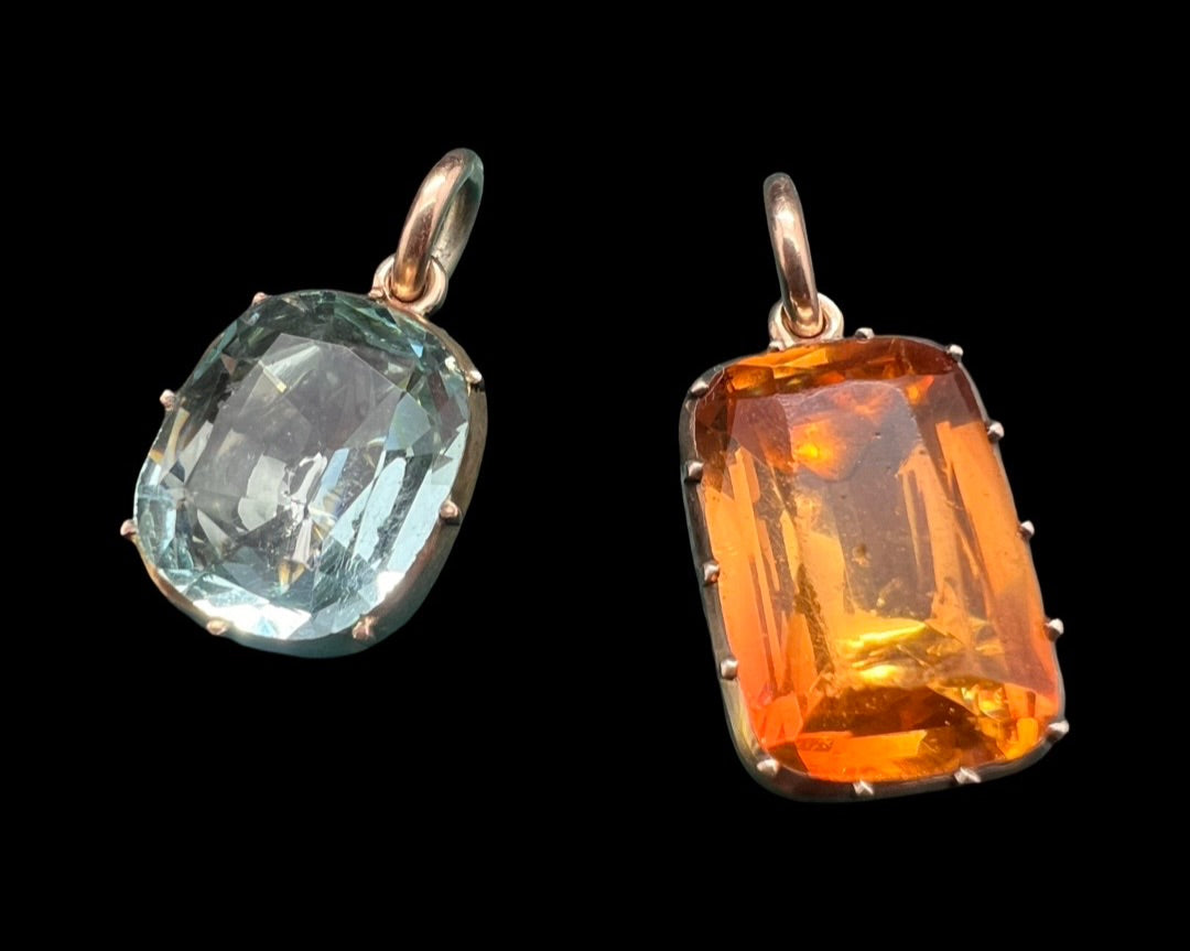 Pair of Foiled Georgian Paste Drops