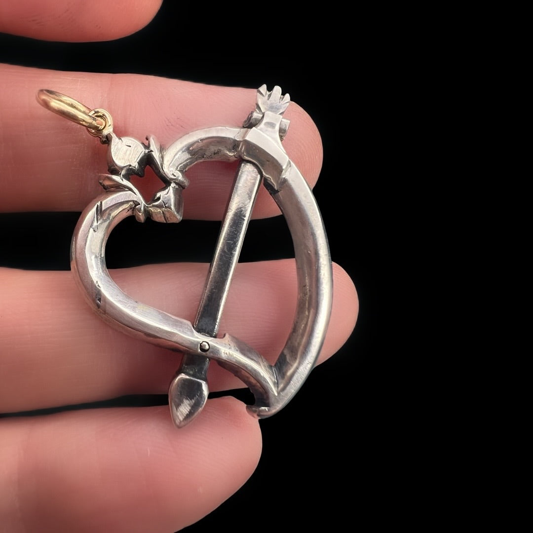 Georgian Arrow through the Heart pendant