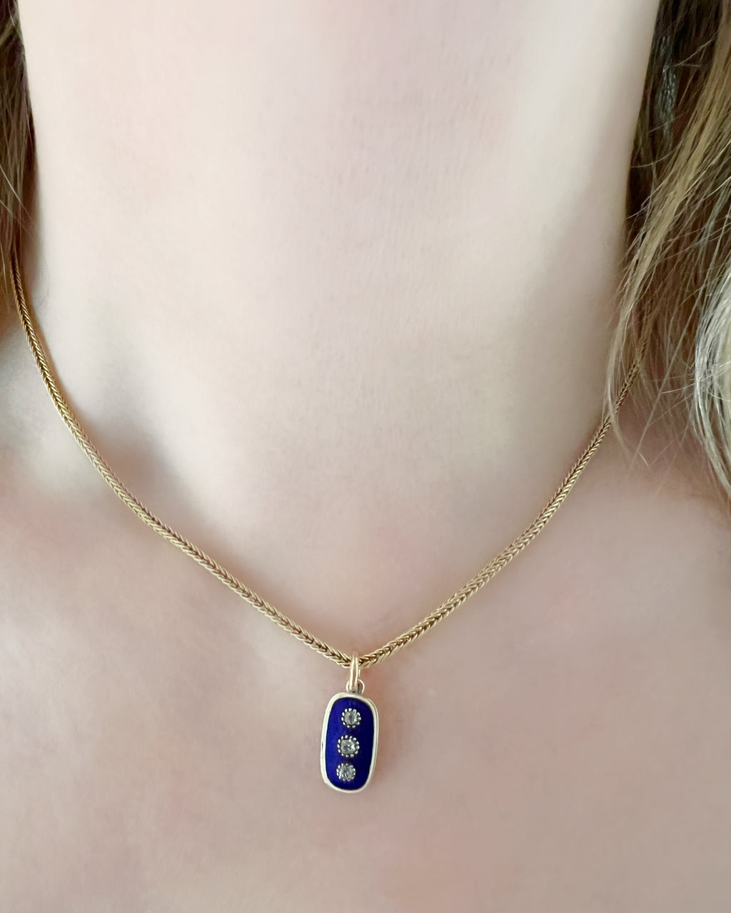 Enamel and Diamond Trilogy Pendant
