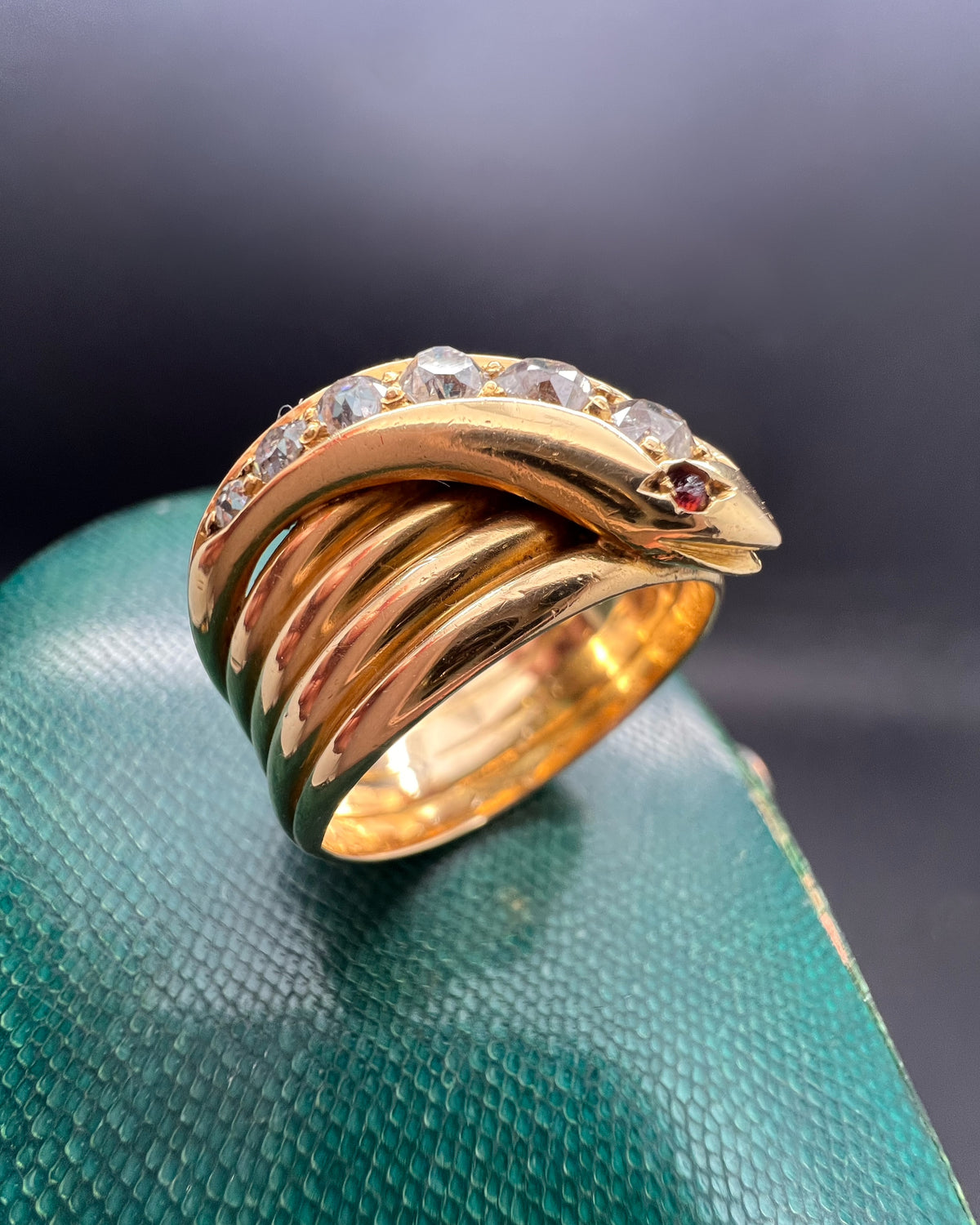 Edwardian Diamond Snake Ring
