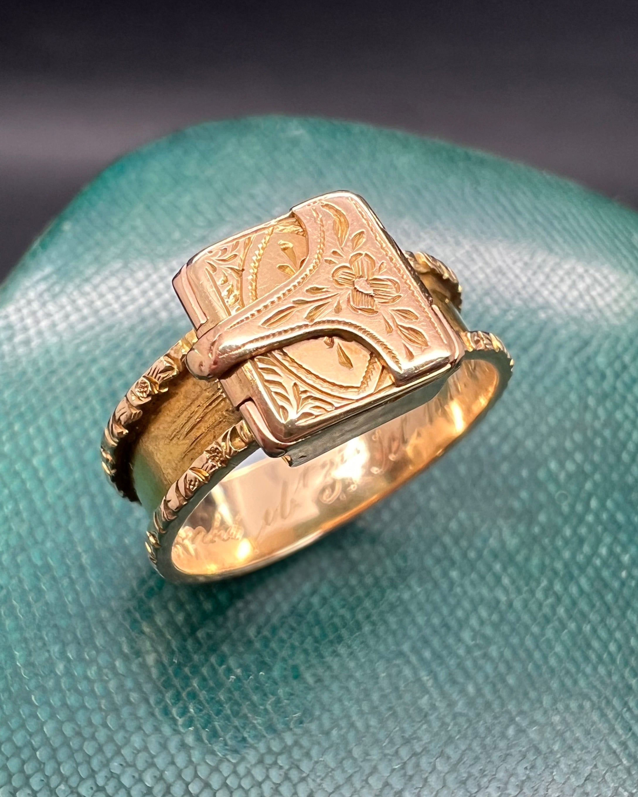 Victorian Envelope Locket Mourning Ring