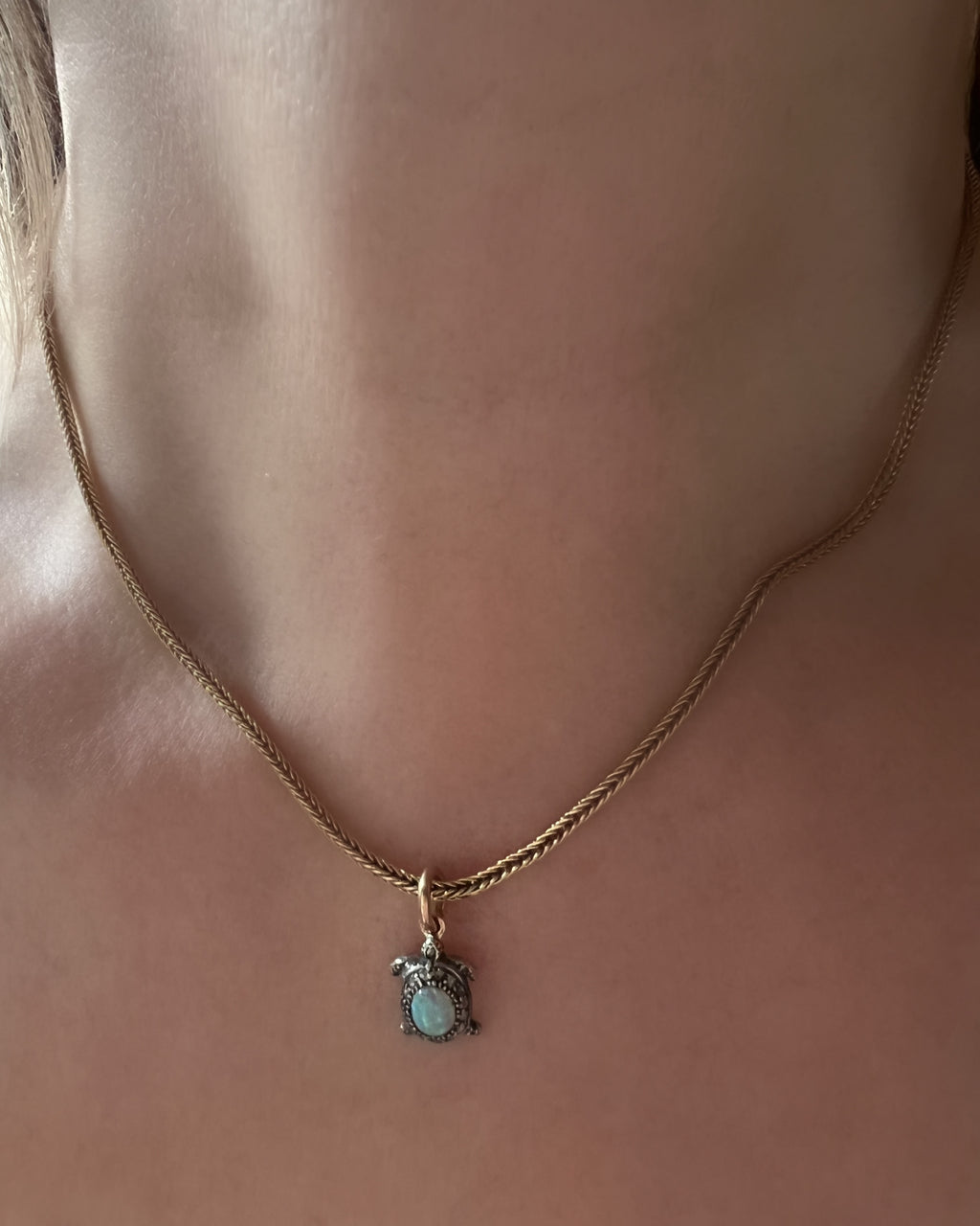 Opal and Diamond Tortoise Pendant