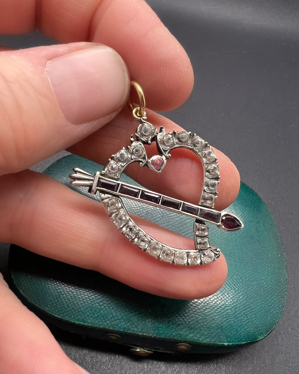 Georgian Arrow through the Heart pendant
